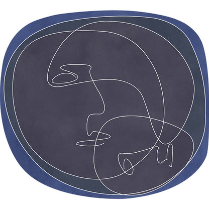 Irregular Abstract Hand-Painted Rug in Black and Orange – Machine Washable Polyester for Bedroom