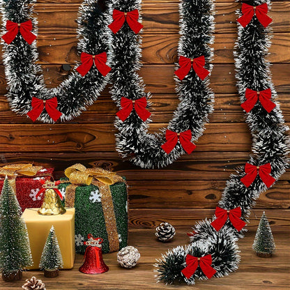 Wireless Metallic String Lights – Set of 2 LED Christmas Garland with Warm Glow