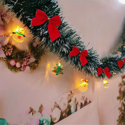Wireless Metallic String Lights – Set of 2 LED Christmas Garland with Warm Glow