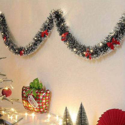 Wireless Metallic String Lights – Set of 2 LED Christmas Garland with Warm Glow