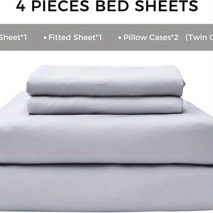 Queen Size Bed Sheet Set - 4 Pieces, Soft Cooling, 14" Deep Pocket, Fade & Shrink Resistant