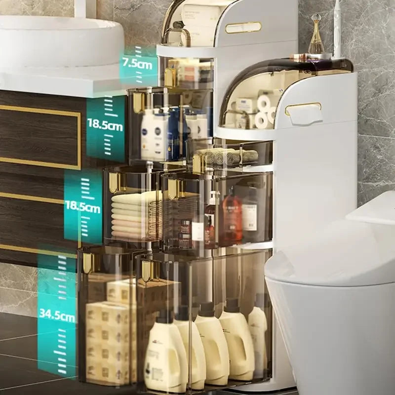 Rolling Bathroom Cart | Space-Saving Bathroom Solution with Wheels for Easy Mobility