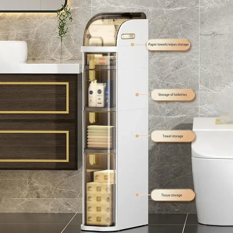 Rolling Bathroom Cart | Space-Saving Bathroom Solution with Wheels for Easy Mobility