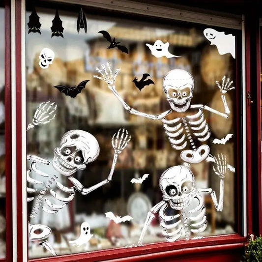 140-Piece Spooky Window Stickers for Halloween Fun