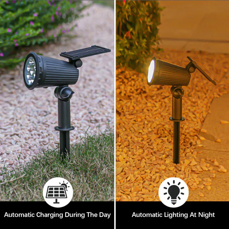 Adjustable LED Landscape Light – 9-Color Solar Garden Spotlight