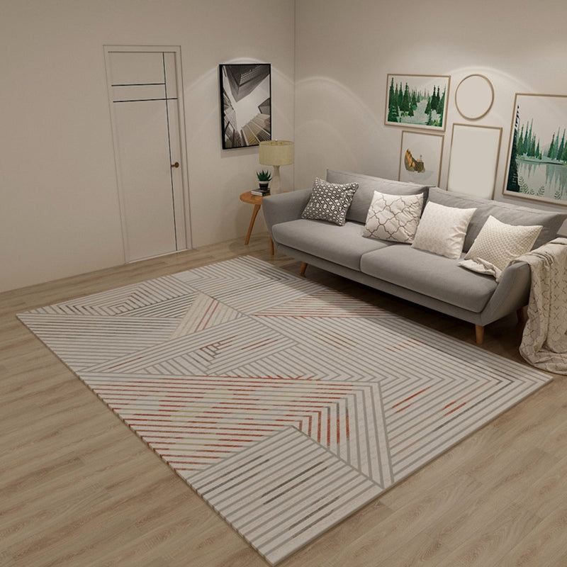 Striped Pattern Area Rug in Black and Gray - Washable, Non-Slip, Pet-Friendly
