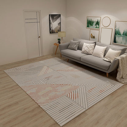 Striped Pattern Area Rug in Black and Gray - Washable, Non-Slip, Pet-Friendly