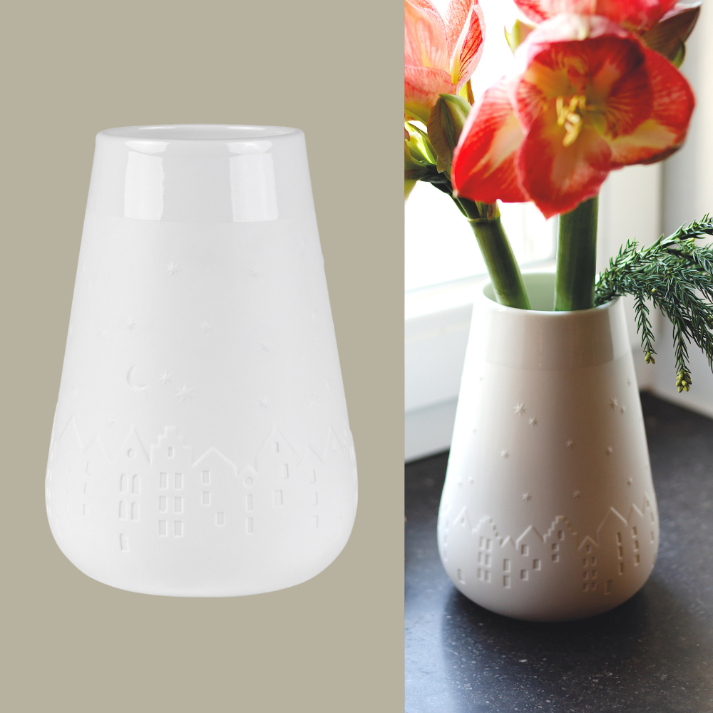 Winter City Poetry Vase