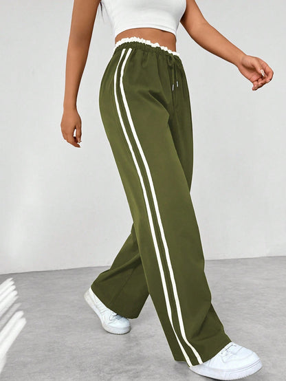 Stylish Wide-Leg Sports Pants