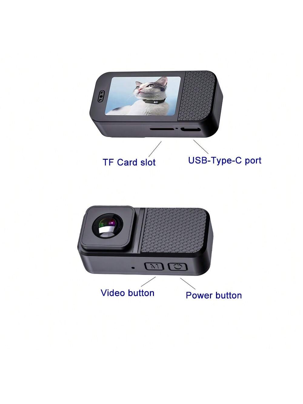 Portable 160° Pet Camera for Cats and Dogs – 1080P HD, 32GB