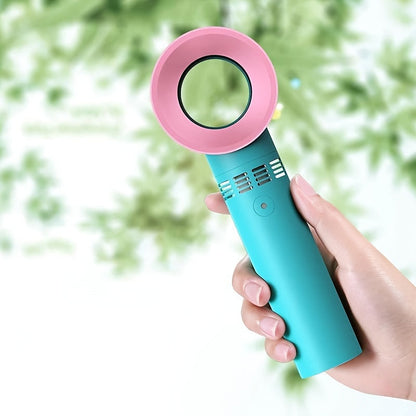 Portable Bladeless Handheld Fan - USB Rechargeable Mini Desk Fan with 3 Speed Settings for Travel, Camping, Office, and Home