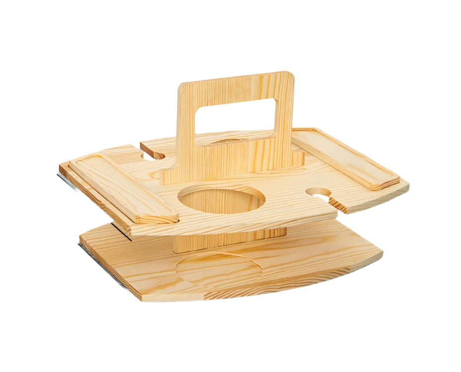 Portable Wooden Picnic Table with Spacious Serving Area 14.2"x12.2"x10.2