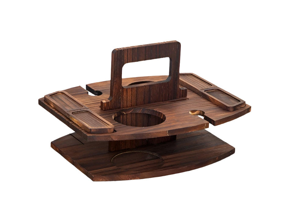 Portable Wooden Picnic Table for Wine 36x31x26cm - Large Serving Area
