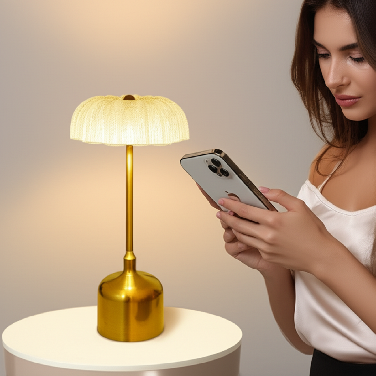 Rechargeable LED Night Light - Touch Dimming Retro Bar Table Lamp