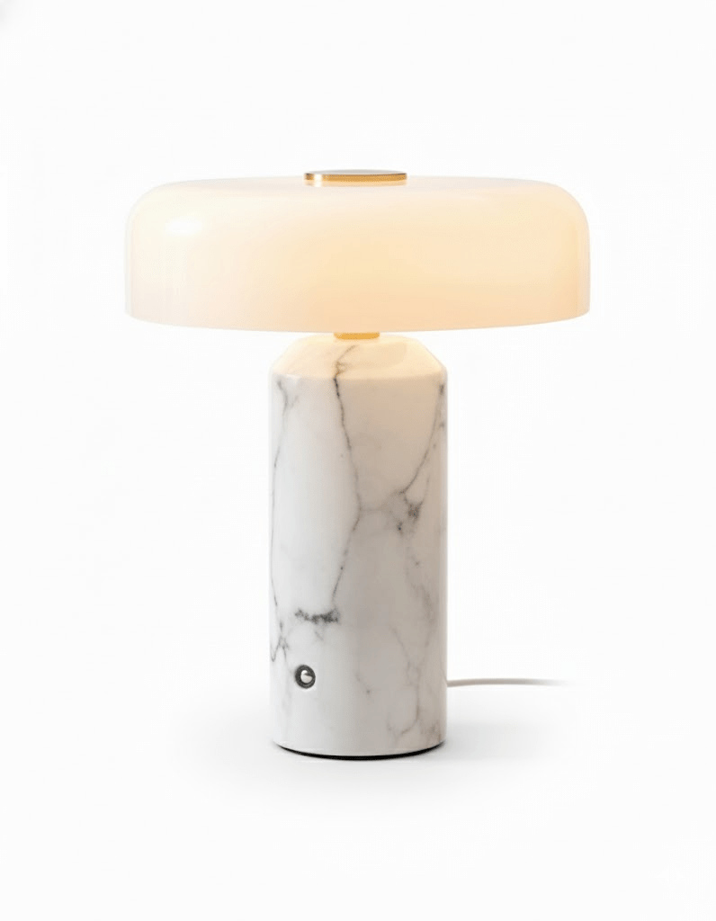 LED Touch-Control Table Lamps with Contemporary Marble Base
