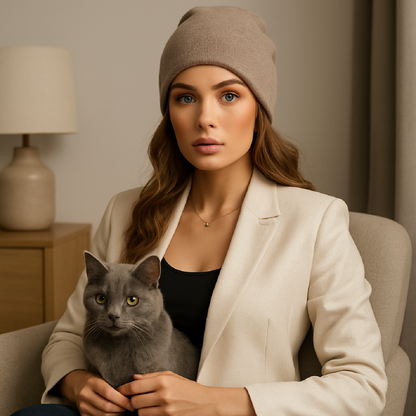 Double-Layer Knit Beanie for Men and Women - Cashmere Winter Hat