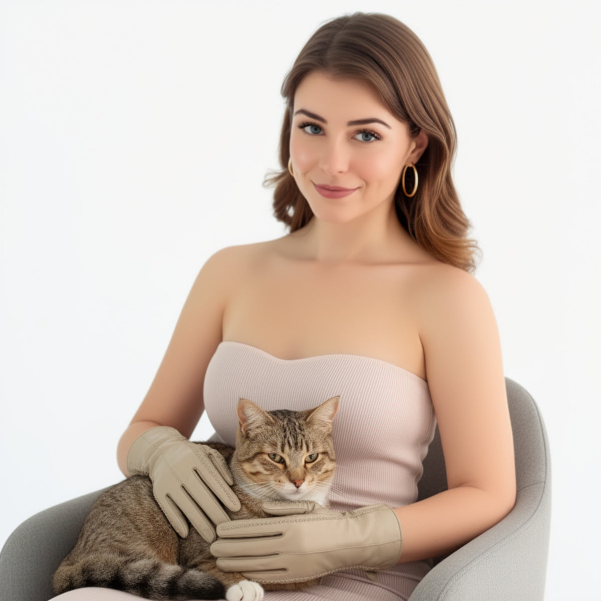 Touchscreen Driving Gloves for Women - Warm Lined Sheepskin Leather
