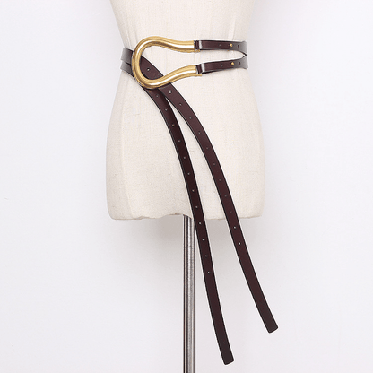 Large U-Shaped Belt with Curved Metal Horseshoe Buckle