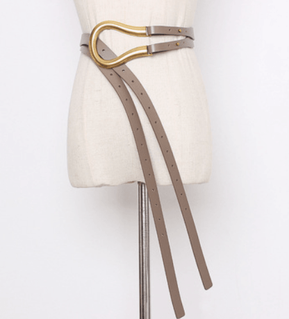 Large U-Shaped Belt with Curved Metal Horseshoe Buckle
