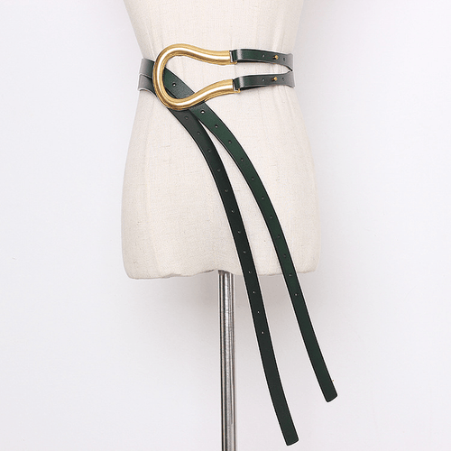 Large U-Shaped Belt with Curved Metal Horseshoe Buckle