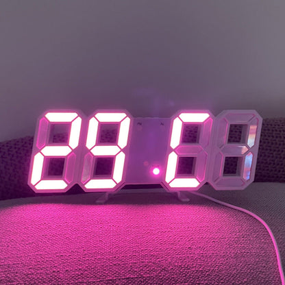 Sleek 3D LED Wall and Desk Clock for Modern Living Spaces