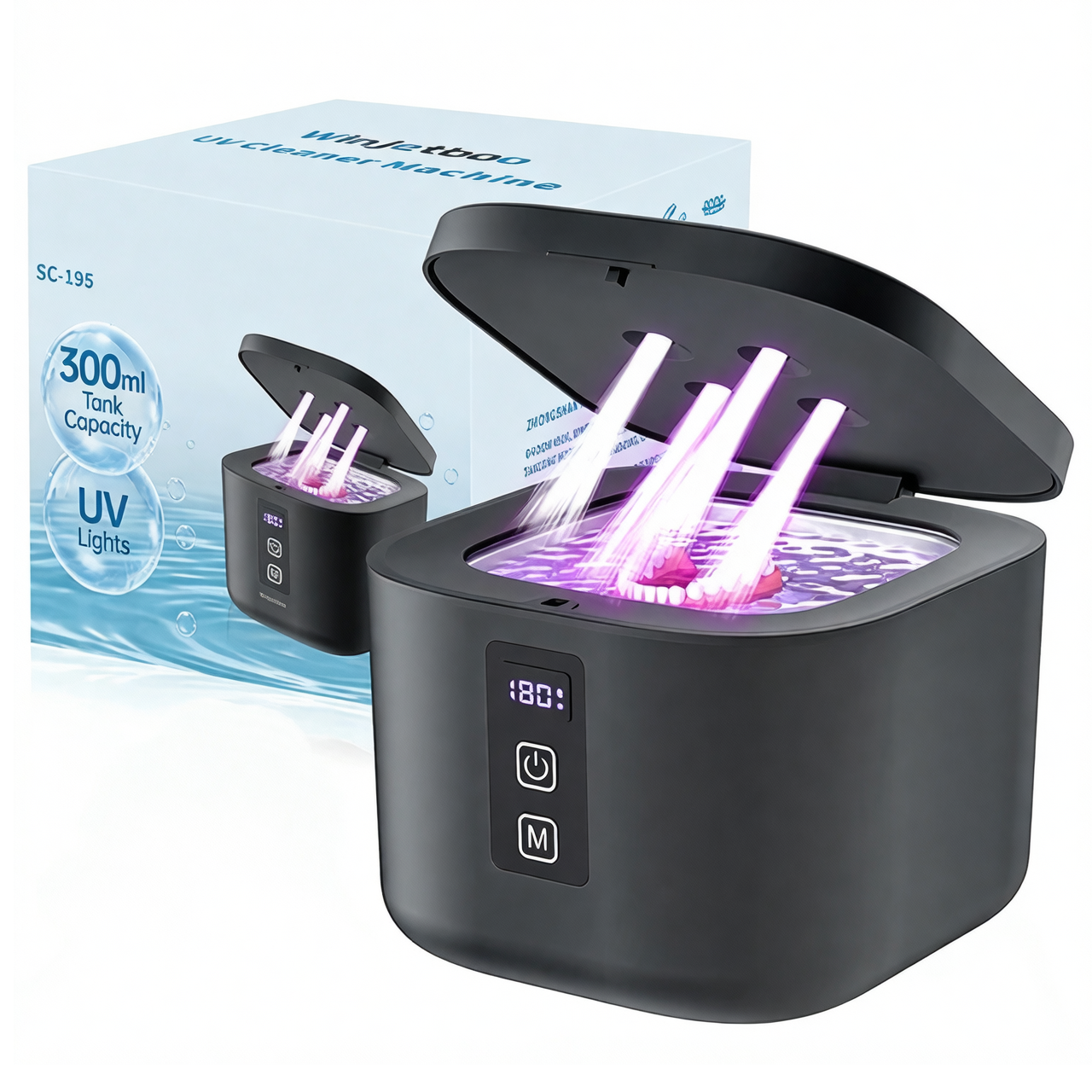 SparklePro Ultrasonic Cleaner with UV Light for Jewelry & Glasses
