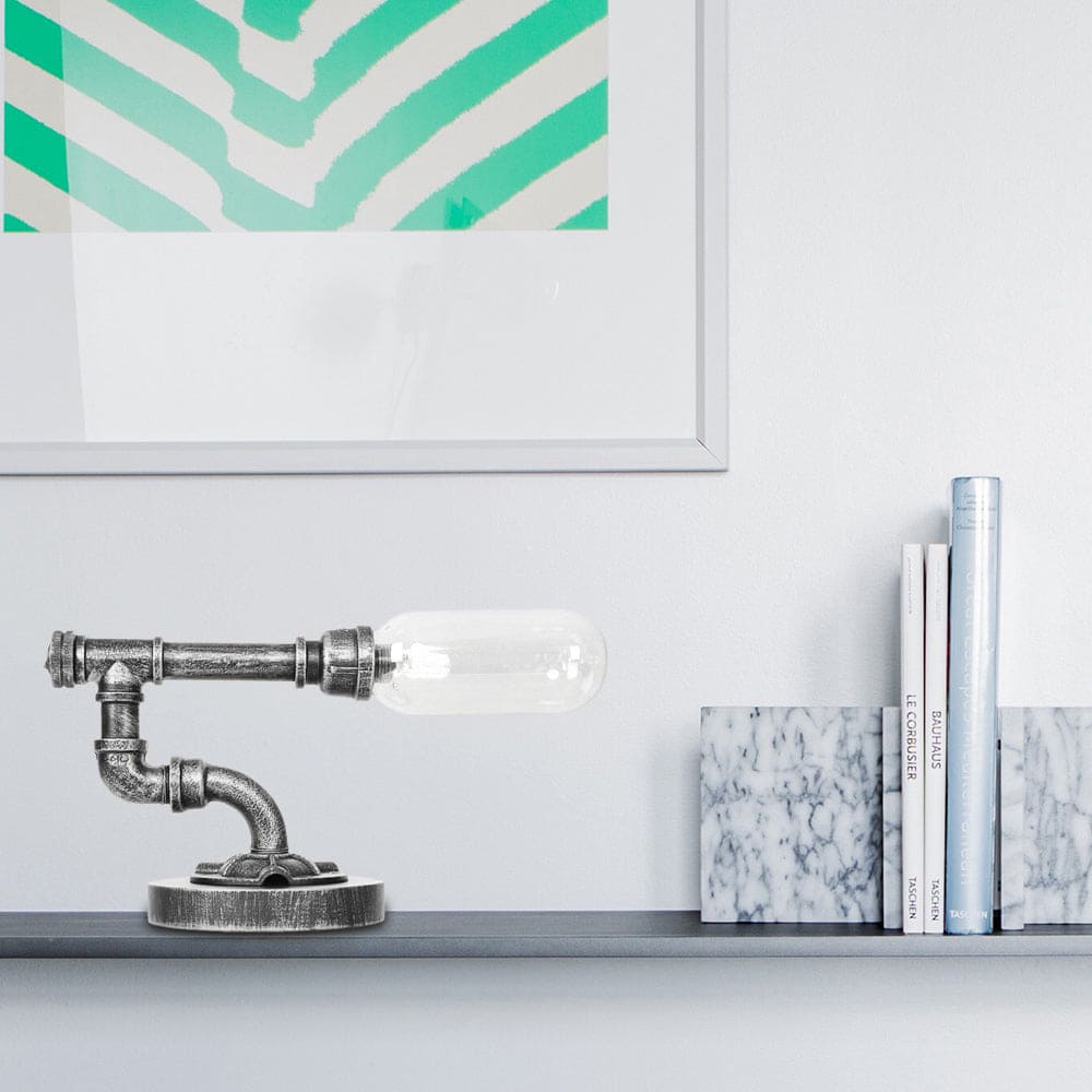 Clear Glass Table Lamp with Circular Shade – Stylish Lighting Fixture