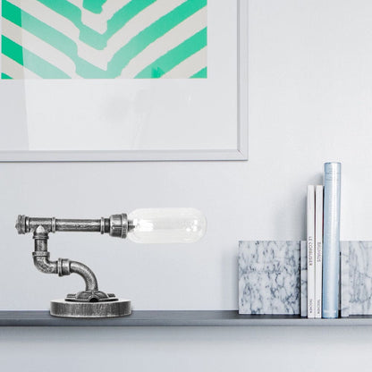 Clear Glass Table Lamp with Circular Shade – Stylish Lighting Fixture
