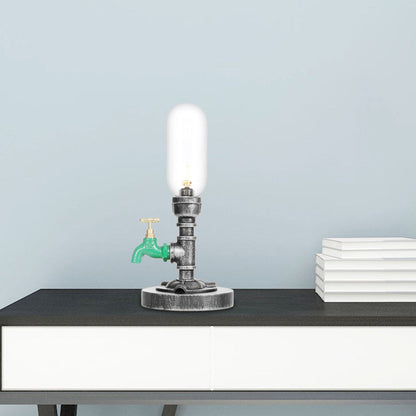 Clear Glass Table Lamp with Circular Shade – Stylish Lighting Fixture