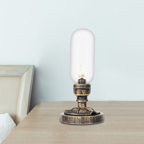 Industrial-Style Metal Lamp with Chic Lampshade