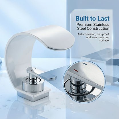 Mirror Basin Faucet with Waterfall Stream Design