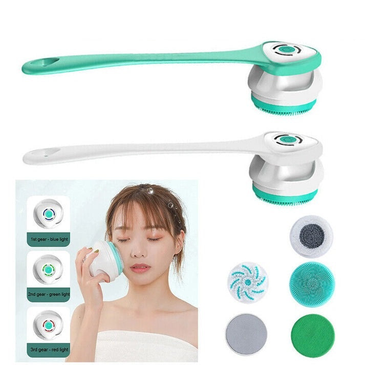 Ultimate Electric Shower Brush with Extended Handle | Deep Clean & Gentle Exfoliation | Versatile Brush Heads for Body Care