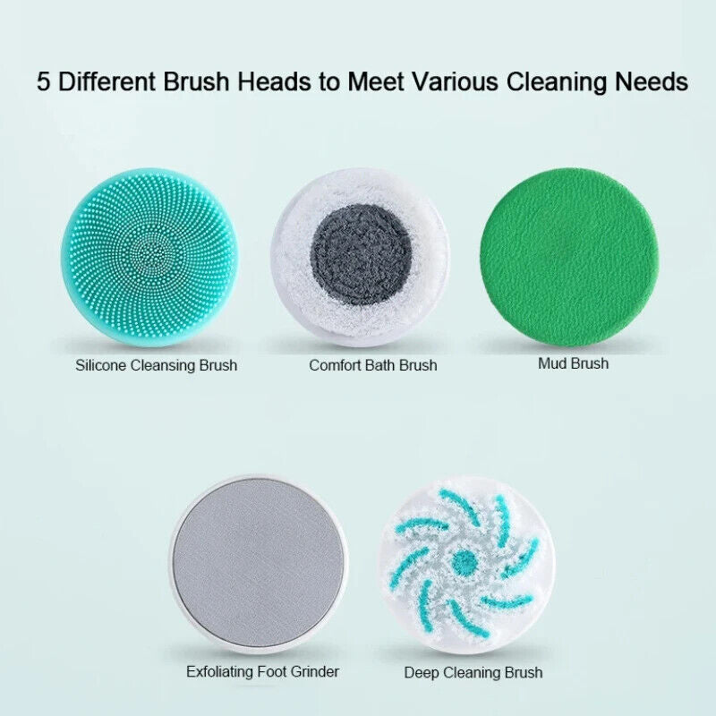 Ultimate Electric Shower Brush with Extended Handle | Deep Clean & Gentle Exfoliation | Versatile Brush Heads for Body Care