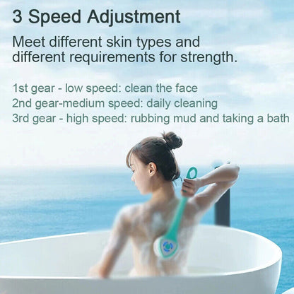 Ultimate Electric Shower Brush with Extended Handle | Deep Clean & Gentle Exfoliation | Versatile Brush Heads for Body Care
