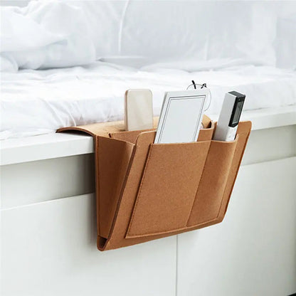Multi-Pocket Felt Storage Organizer for Bed & Sofa