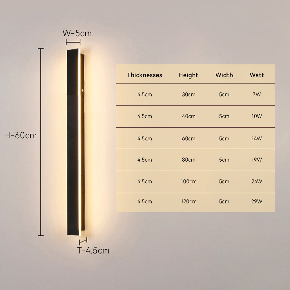 Outdoor Slim Wall Lights for Pathways, Entrances, and Porches - Energy Saving