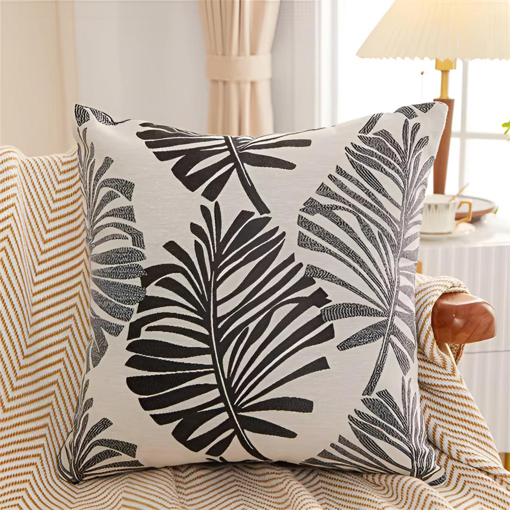Luxe Leaf Design Cushion Cover for Stylish Interiors