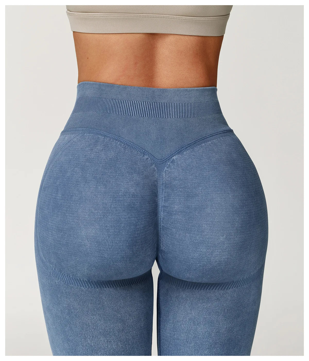 High-Waisted Ribbed Workout Leggings for Women | Seamless Stretch Fit