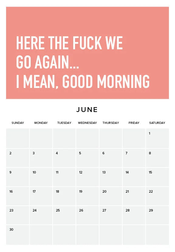 Embrace Adulting 2024 Wall Calendar | Sarcastic Humor