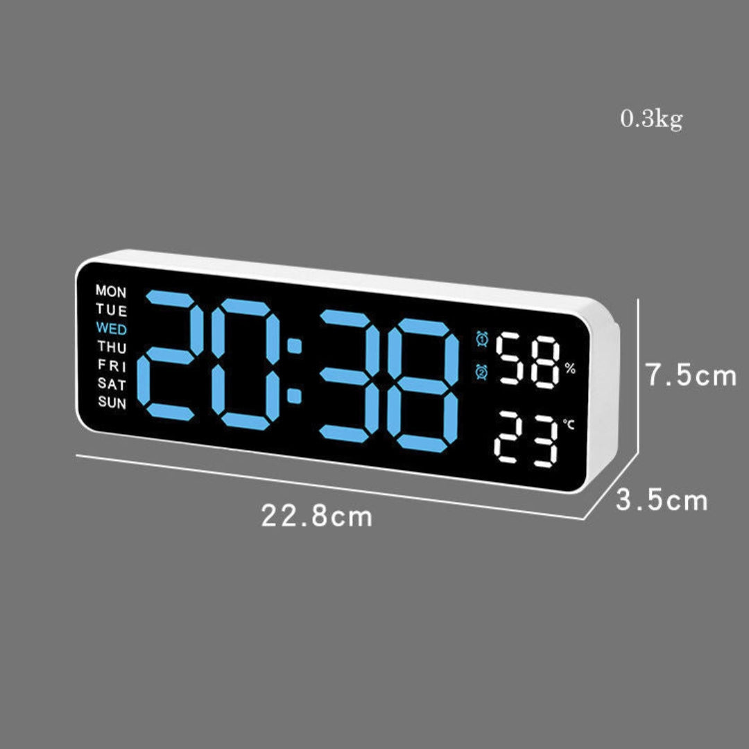 Contemporary LED Wall Clock with Digital Display