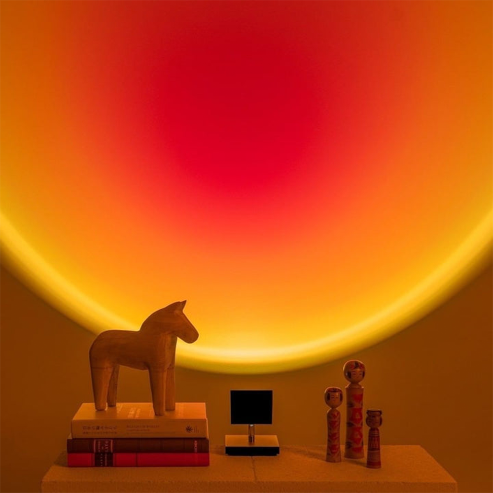 Decorative Table Lamp with Warm LED Sunset Ambient Light