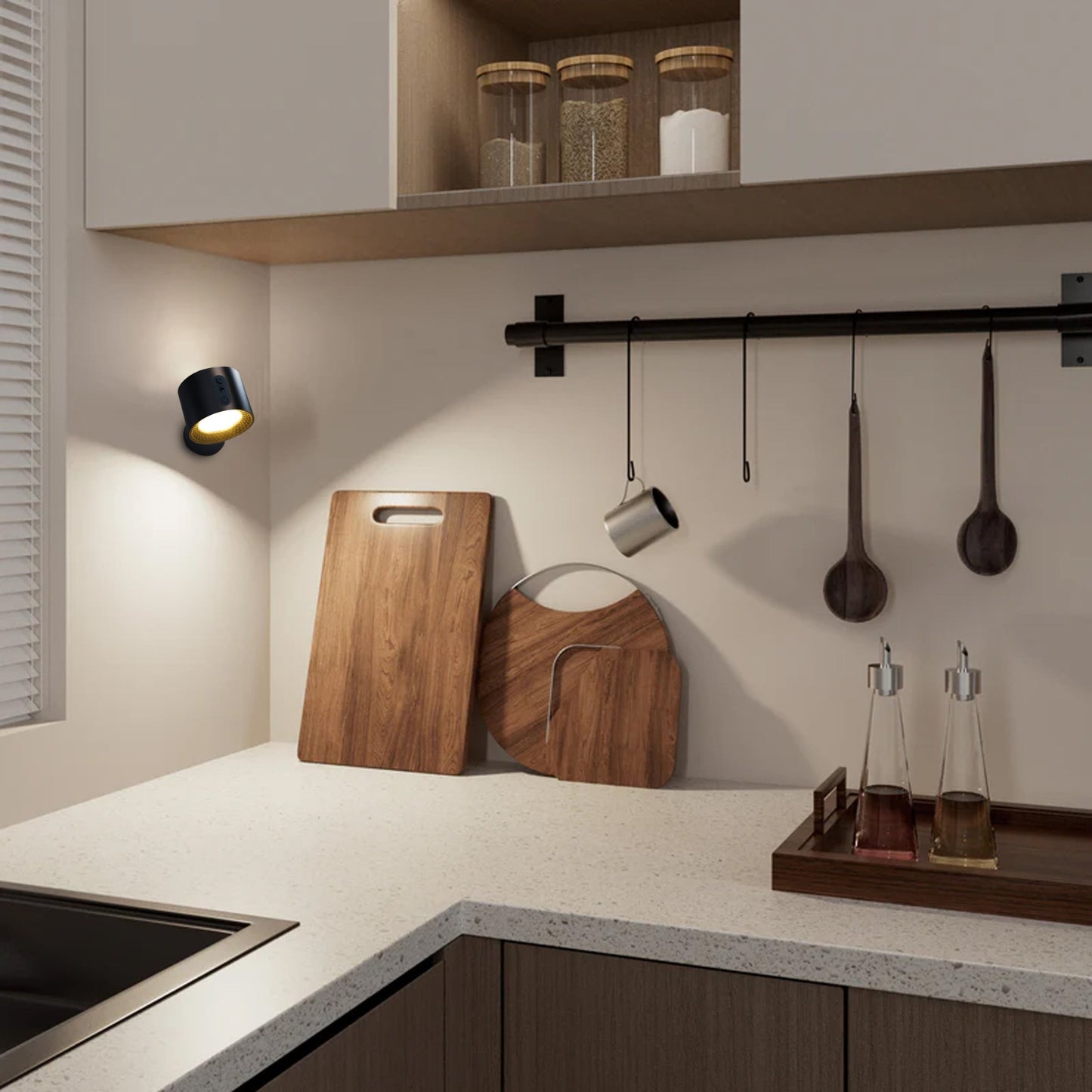 Dual-Head LED Wall Light with Touch Control