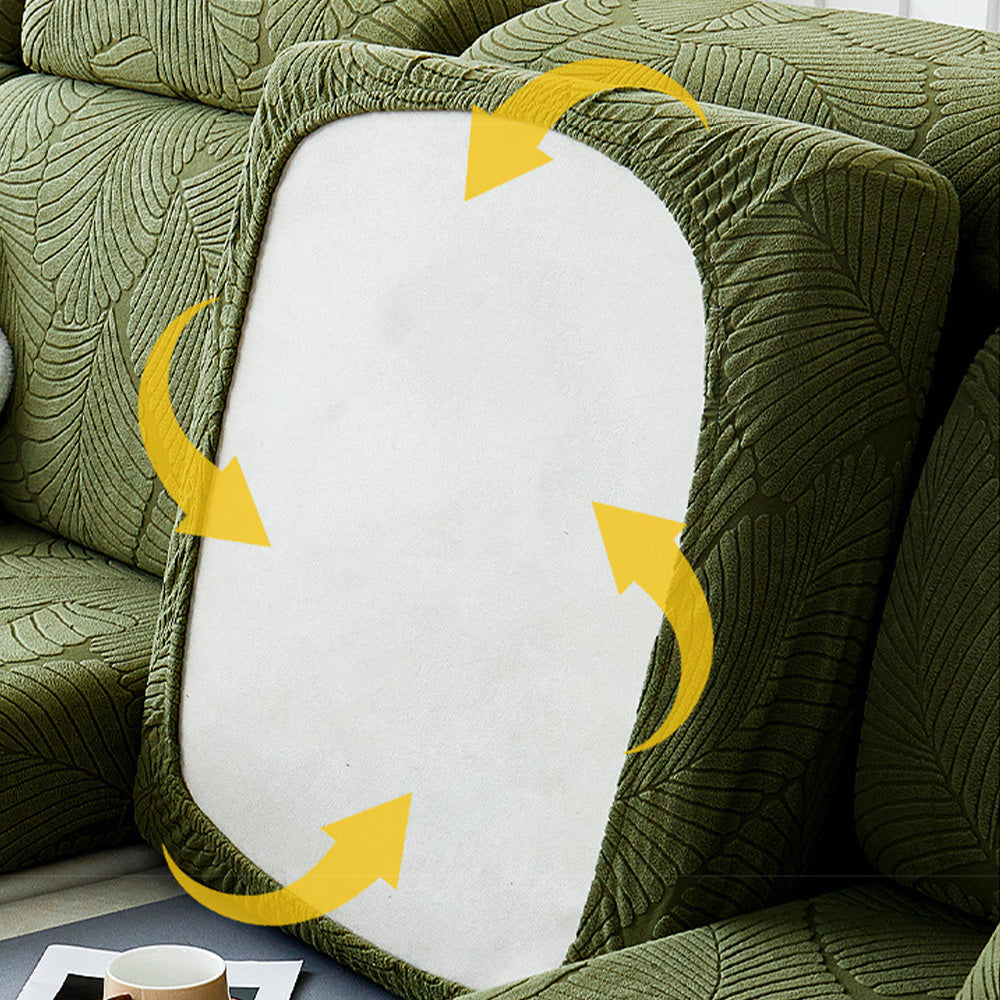 Waterproof Sofa Protector with Tropical Leaf Design – Elastic, Scratch-Resistant, Full Coverage