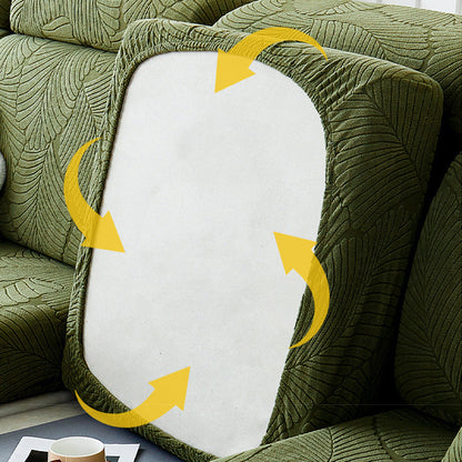 Waterproof Sofa Protector with Tropical Leaf Design – Elastic, Scratch-Resistant, Full Coverage