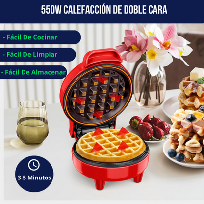 Mini Electric Waffle Maker - Easy to Use Multi-Function Waffle Iron