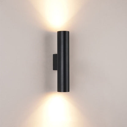 2-Light Wall Lamp in Aluminum Cylinder Design