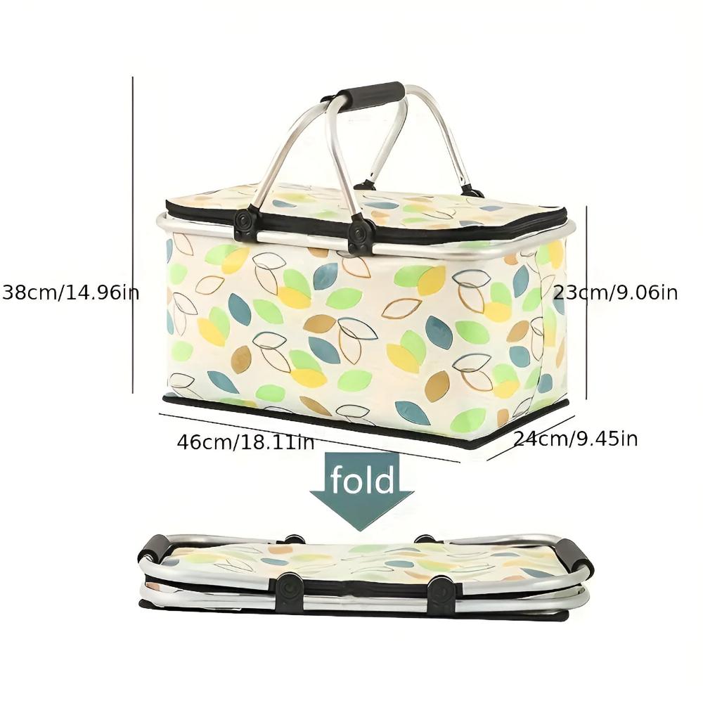 Versatile Insulated Picnic Basket with Foldable Design