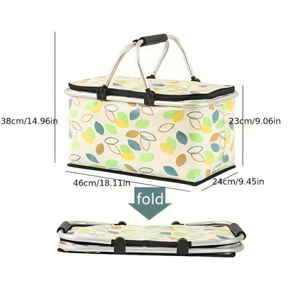 Versatile Insulated Picnic Basket with Foldable Design