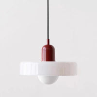 White Glass + Red Lamp Cup - Without Light Source