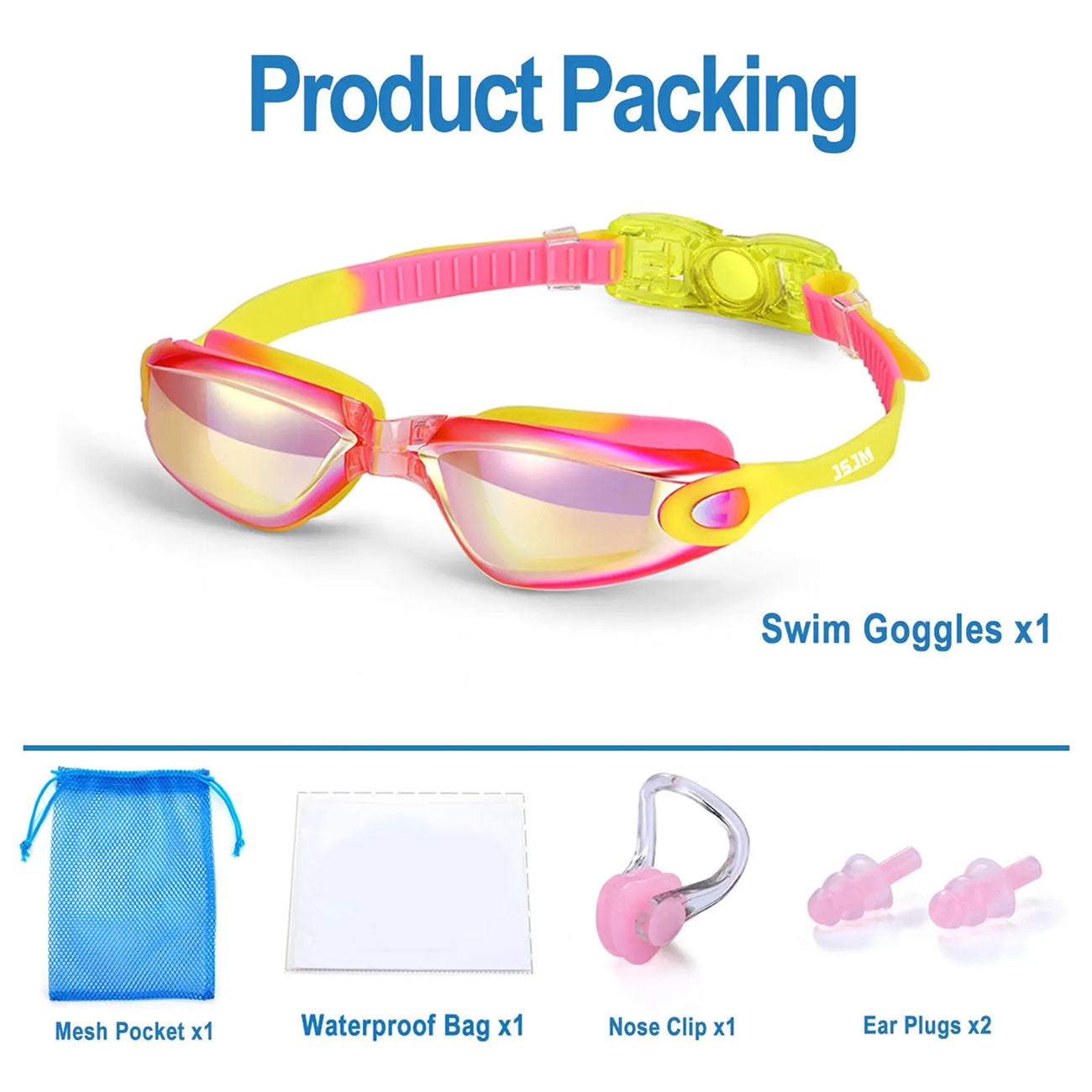 Kids Swim Goggles with Anti-Fog Technology and 180° Panoramic View